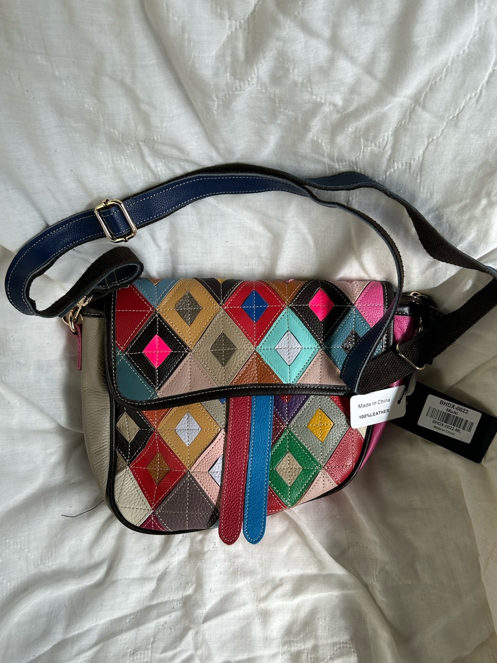 Genuine Leather Colorful Shoulder Bag